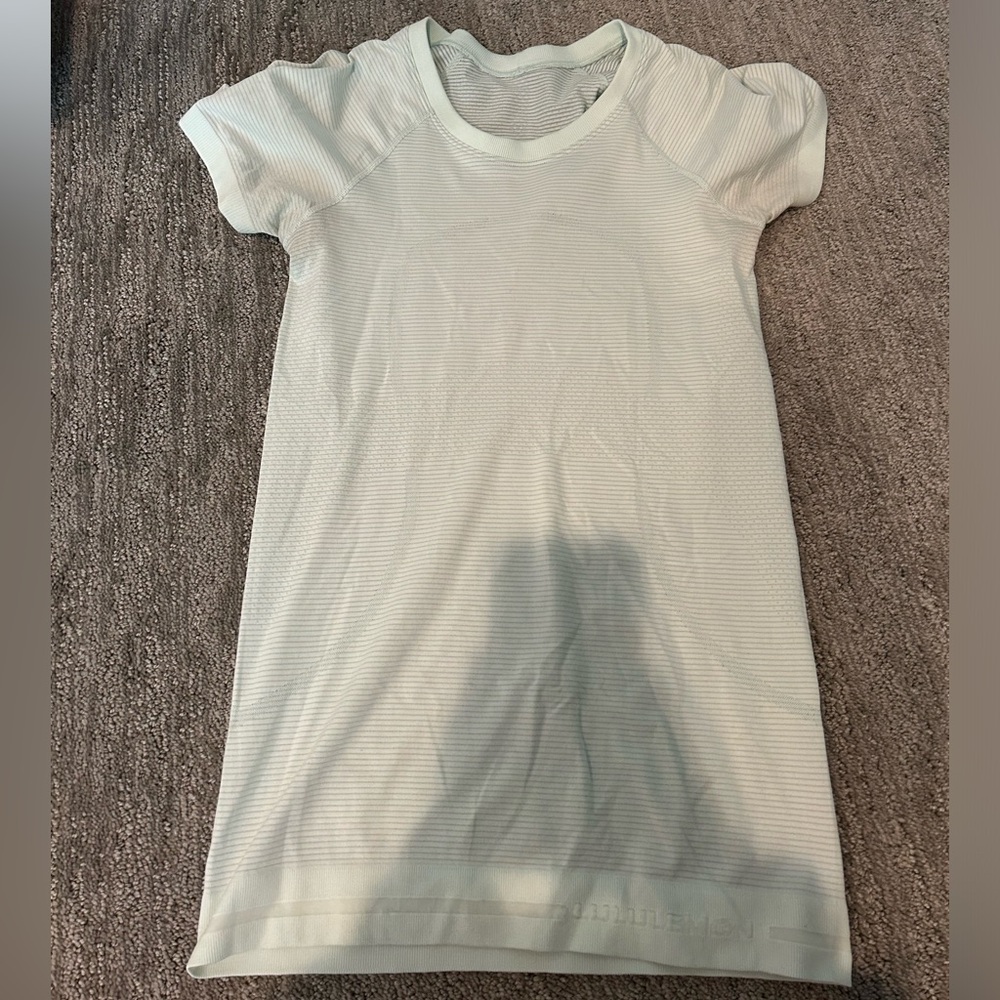 Light green lululemon swiftly tech short sleeve